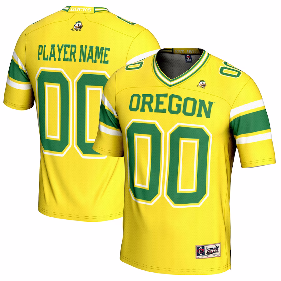Oregon Ducks GameDay Greats Youth NIL Pick-A-Player Football Jersey - Yellow - Jersey