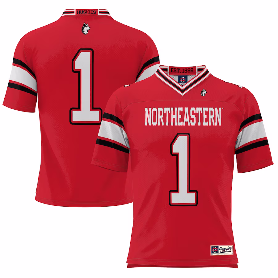 #1 Northeastern Huskies GameDay Greats Football Jersey - Red - Jersey