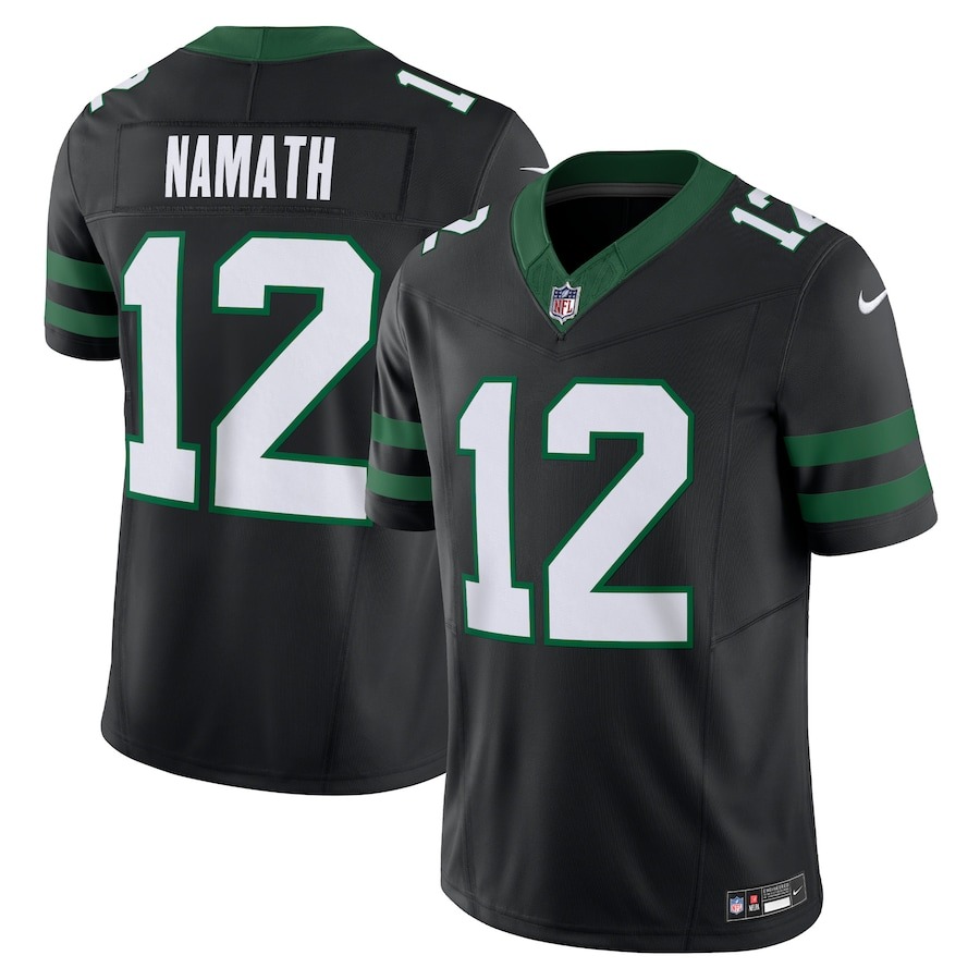 Men's New York Jets Joe Namath Nike Legacy Black Alternate Vapor F.U.S.E. Limited Jersey - Jersey