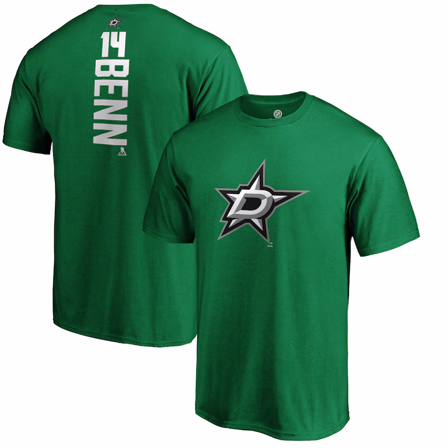 Men's Dallas Stars Jamie Benn Kelly Green Playmaker T-Shirt - Jersey