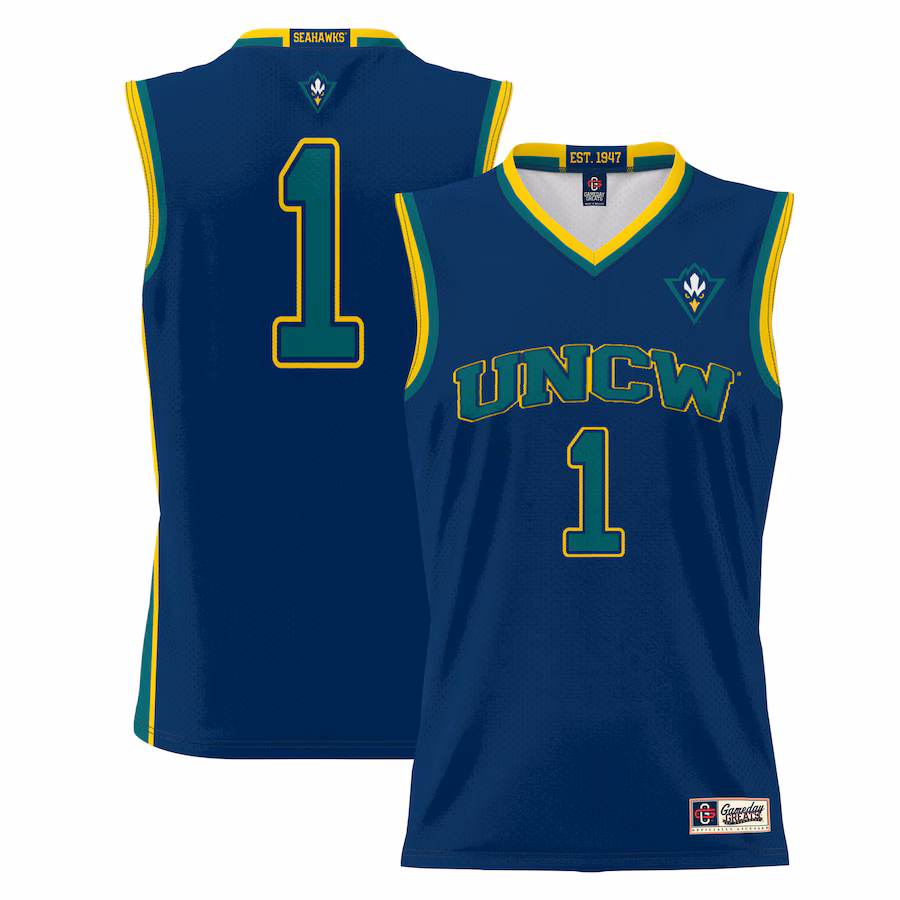Youth GameDay Greats Navy #1 UNC Wilmington Seahawks Lightweight Basketball Jersey - Jersey