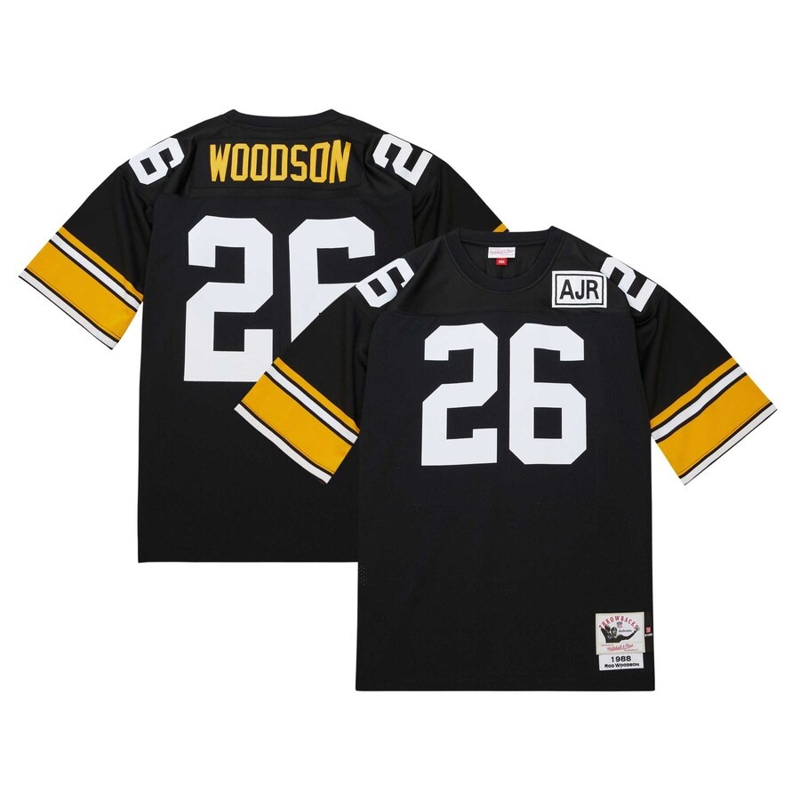 Men's Pittsburgh Steelers 1988 Rod Woodson Mitchell & Ness Black Authentic Throwback Retired Player Jersey - Jersey