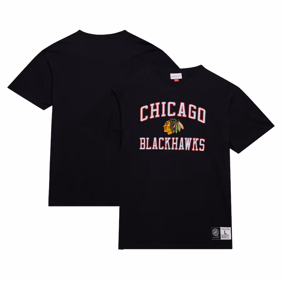 Men's Chicago Blackhawks Mitchell & Ness Black Legendary Slub T-Shirt - Jersey