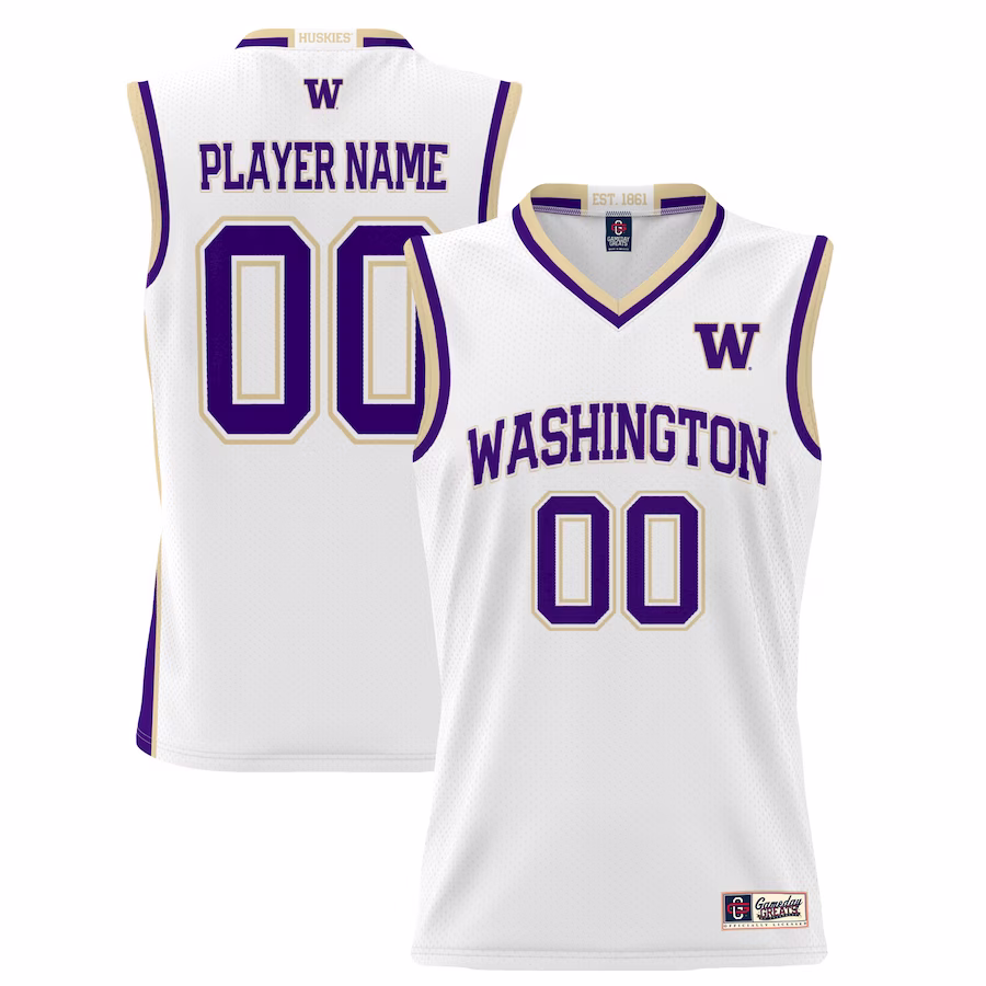 Washington Huskies GameDay Greats Youth NIL Pick-A-Player Lightweight Basketball Jersey - White - Jersey