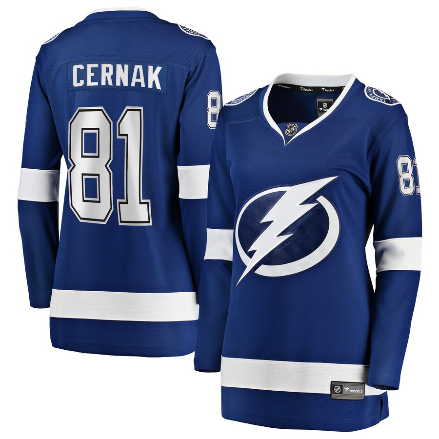 Women's Tampa Bay Lightning Erik Cernak Fanatics Branded Blue Home Breakaway Player Jersey - Jersey