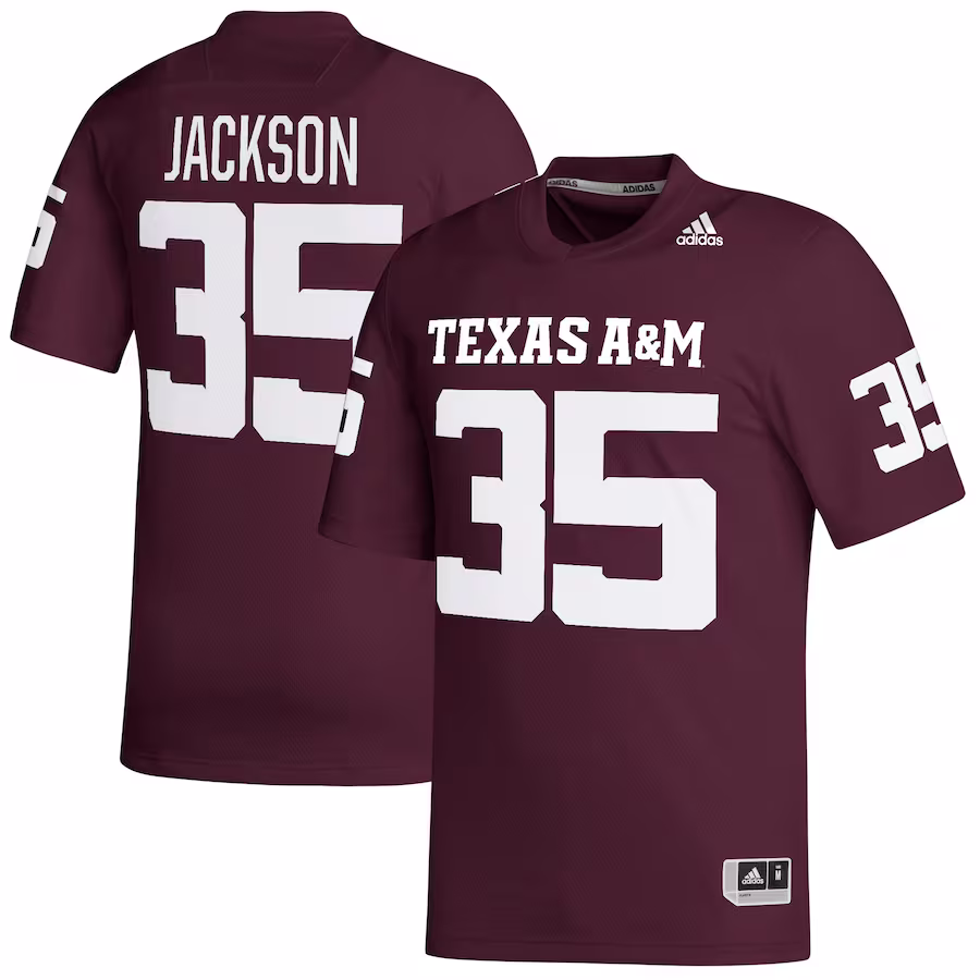 McKinnley Jackson Texas A&M Aggies adidas NIL Replica Football Jersey - Maroon - Jersey