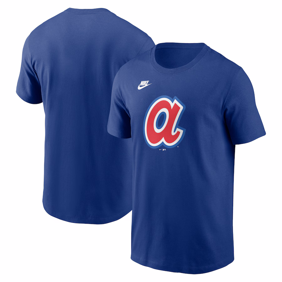 Men's Atlanta Braves Nike Royal Cooperstown Collection Team Logo T-Shirt - Jersey