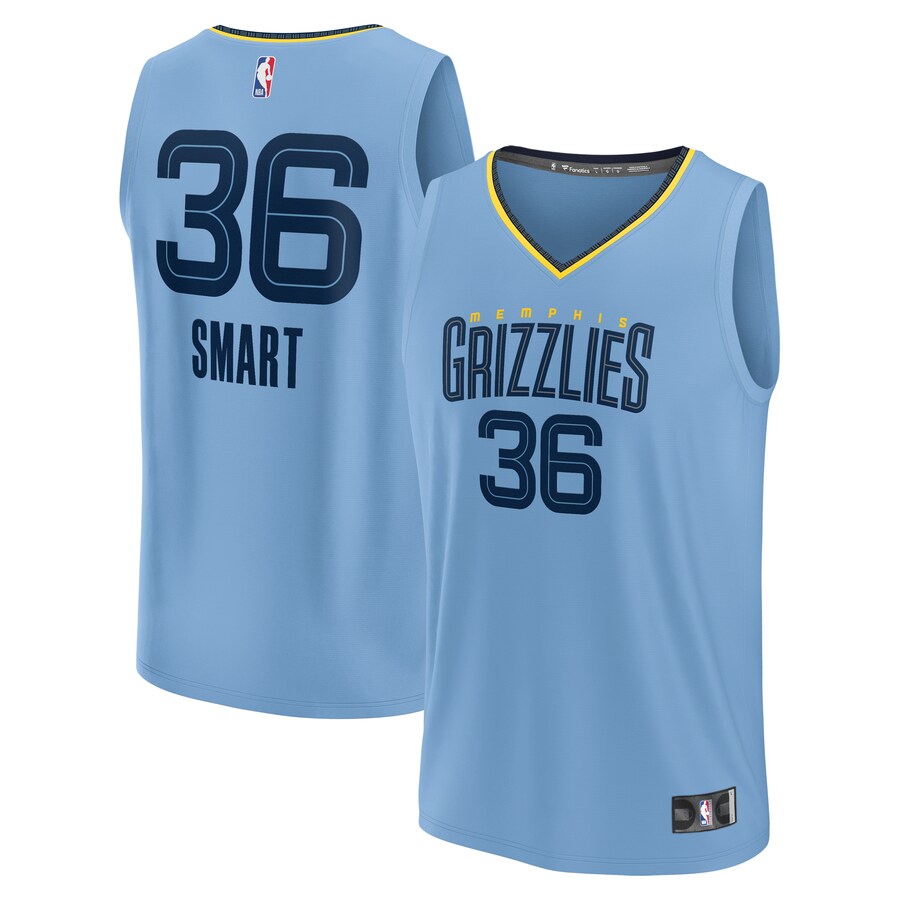 Youth Memphis Grizzlies Marcus Smart Fanatics Light Blue Fast Break Player Jersey - Statement Edition - Jersey