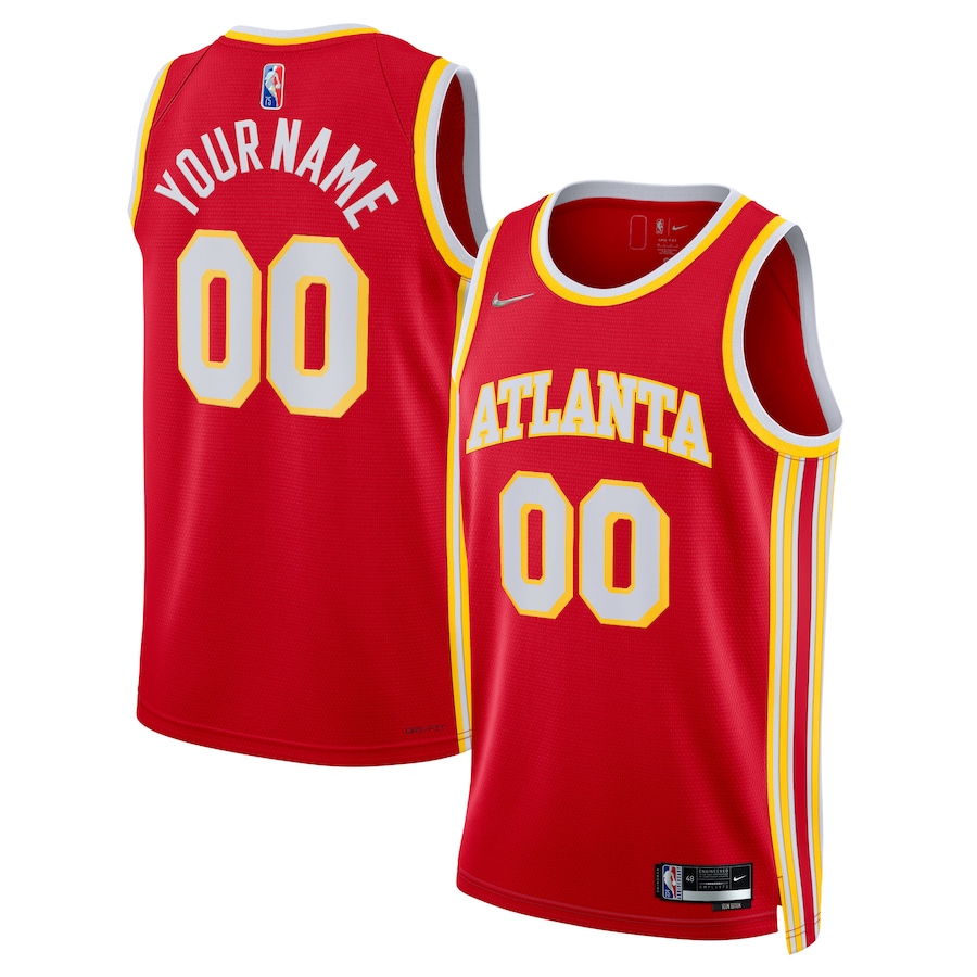 Men's Atlanta Hawks Nike Red 2021/22 Diamond Swingman Custom Jersey - Icon Edition - Jersey