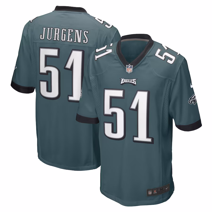 Men's Philadelphia Eagles Cam Jurgens Nike Midnight Green Game Player Jersey - Jersey