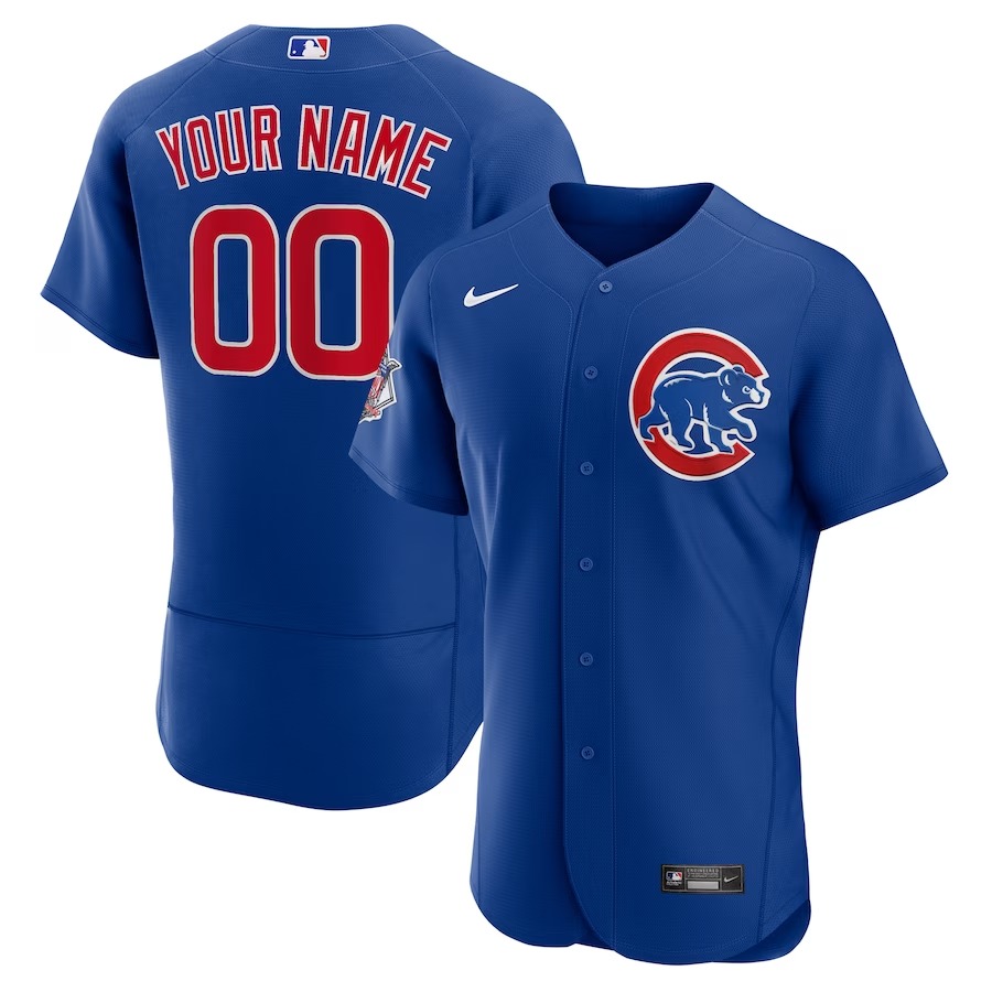 Men's Chicago Cubs Nike Royal Alternate Authentic Custom Jersey - Jersey