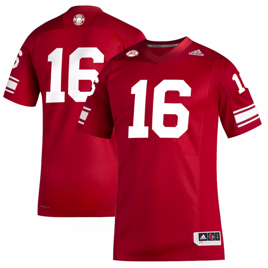 #16 Louisville Cardinals adidas Premier Strategy Football Jersey - Red - Jersey