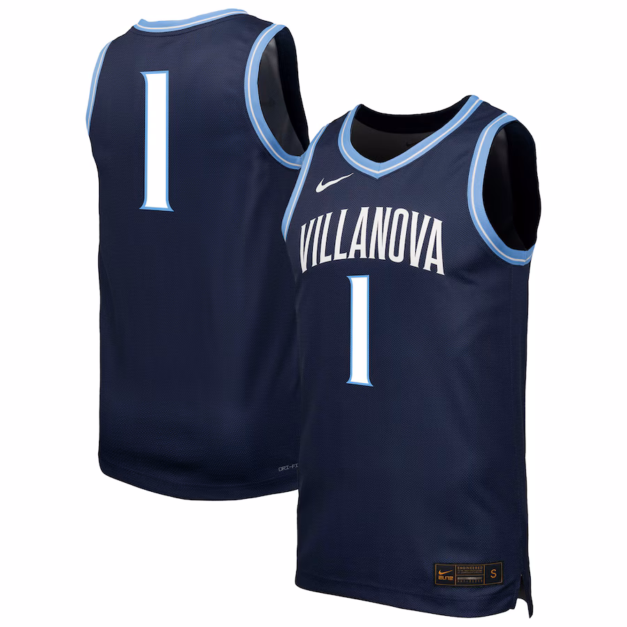 Men's Nike  Navy Villanova Wildcats #1 Replica Basketball Jersey - Jersey