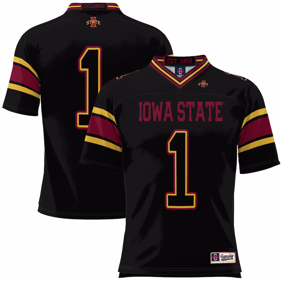 #1 Iowa State Cyclones GameDay Greats Youth Football Jersey - Black - Jersey