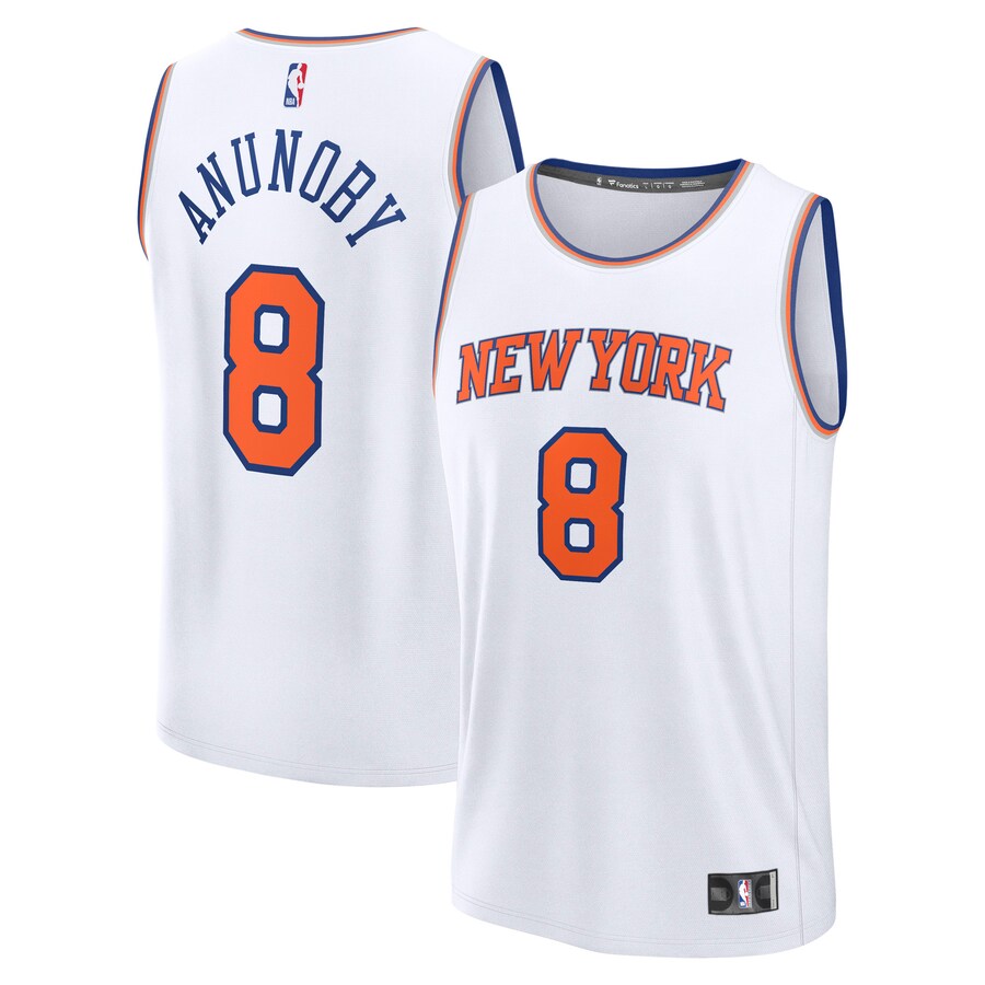 Men's New York Knicks OG Anunoby Fanatics White Fast Break Replica Player Jersey - Association Edition - Jersey