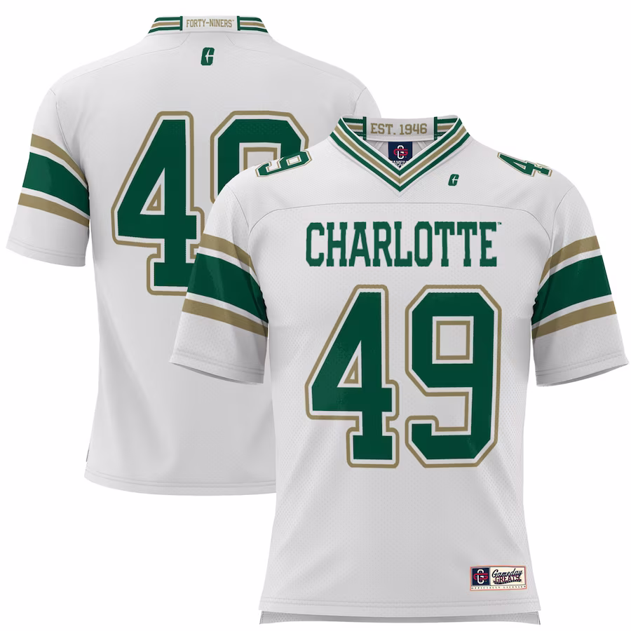 #49 Charlotte 49ers GameDay Greats Football Jersey - White - Jersey