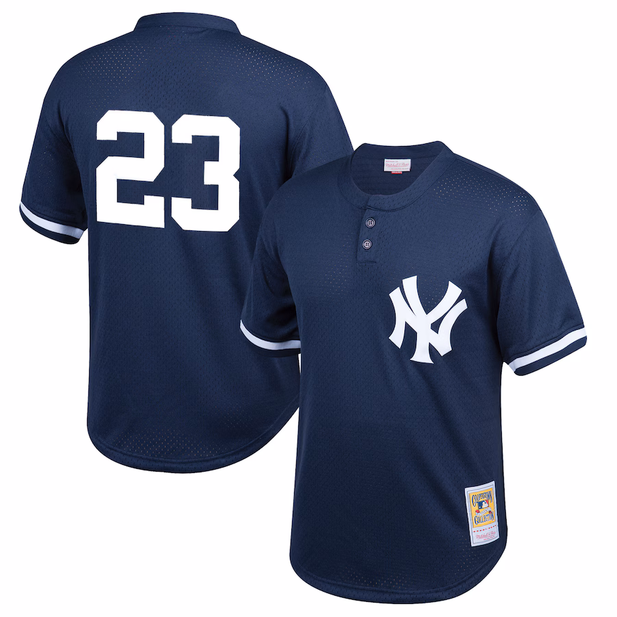 Youth New York Yankees Don Mattingly Mitchell & Ness Navy Cooperstown Collection Mesh Batting Practice Jersey - Jersey