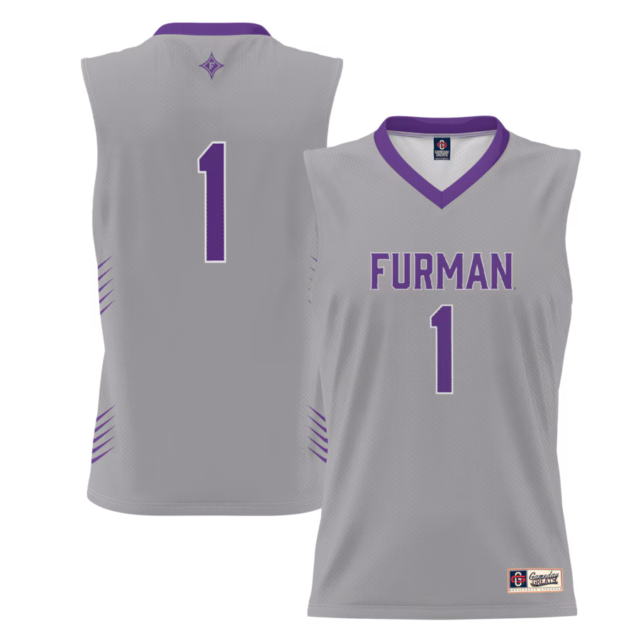 #1 Furman Paladins GameDay Greats Youth Lightweight Basketball Jersey - Gray - Jersey