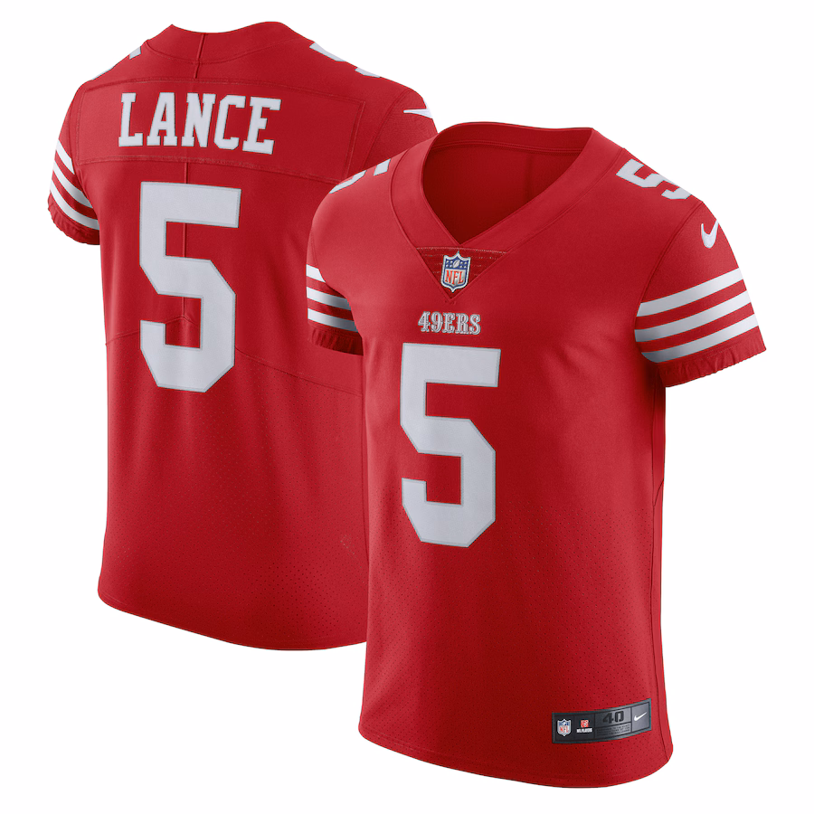 Men's San Francisco 49ers Trey Lance Nike Scarlet Vapor Elite Jersey - Jersey