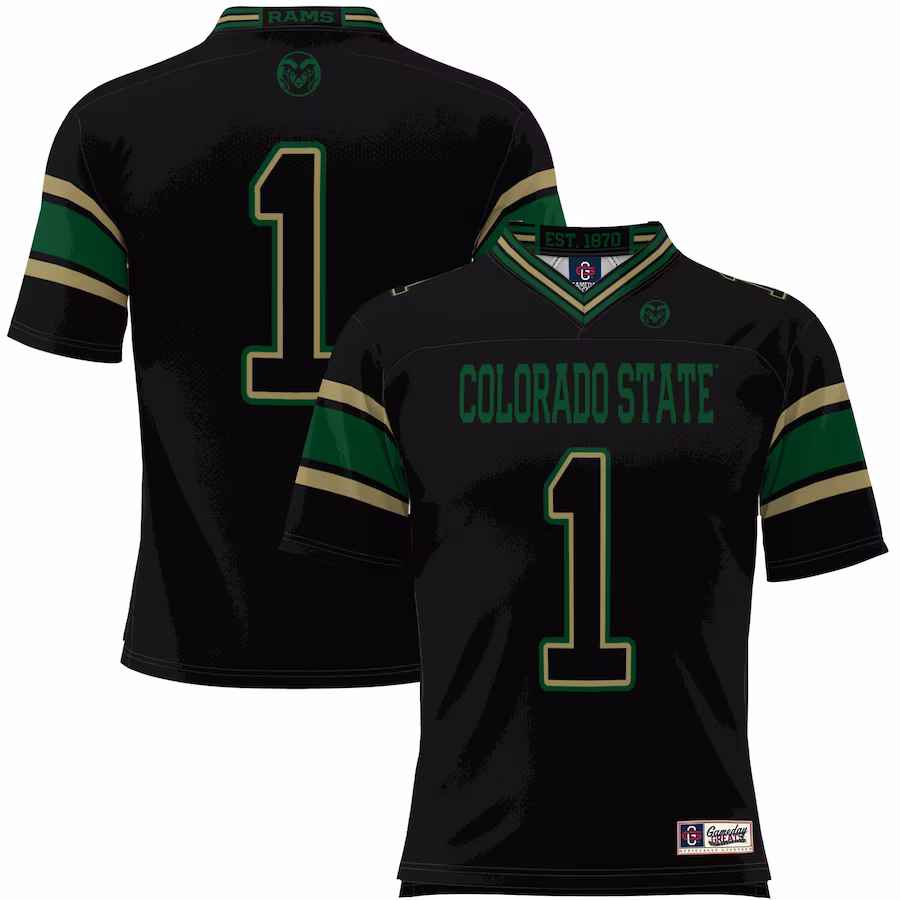 #1 Colorado State Rams GameDay Greats Endzone Football Jersey - Black - Jersey