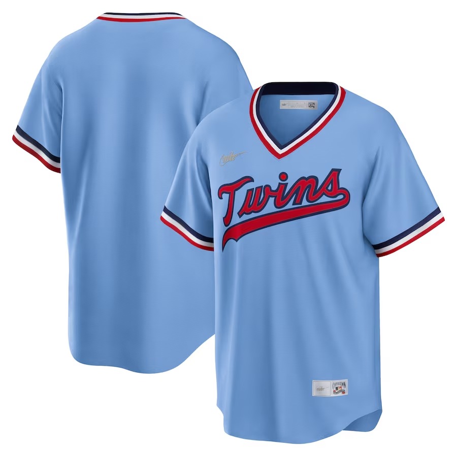 Men's Minnesota Twins Nike Light Blue Road Cooperstown Collection Team Jersey - Jersey