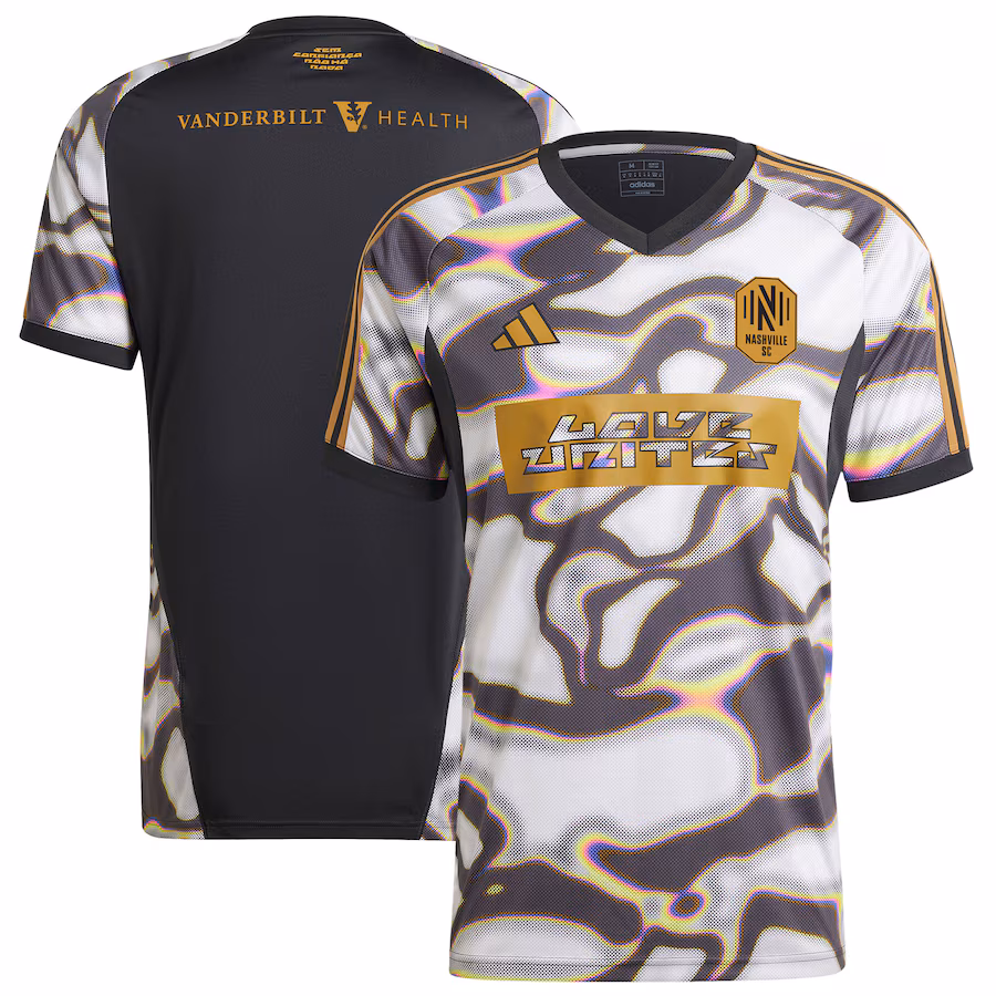 Men's Nashville SC adidas Black 2024 Pride Pre-Match Top - Jersey