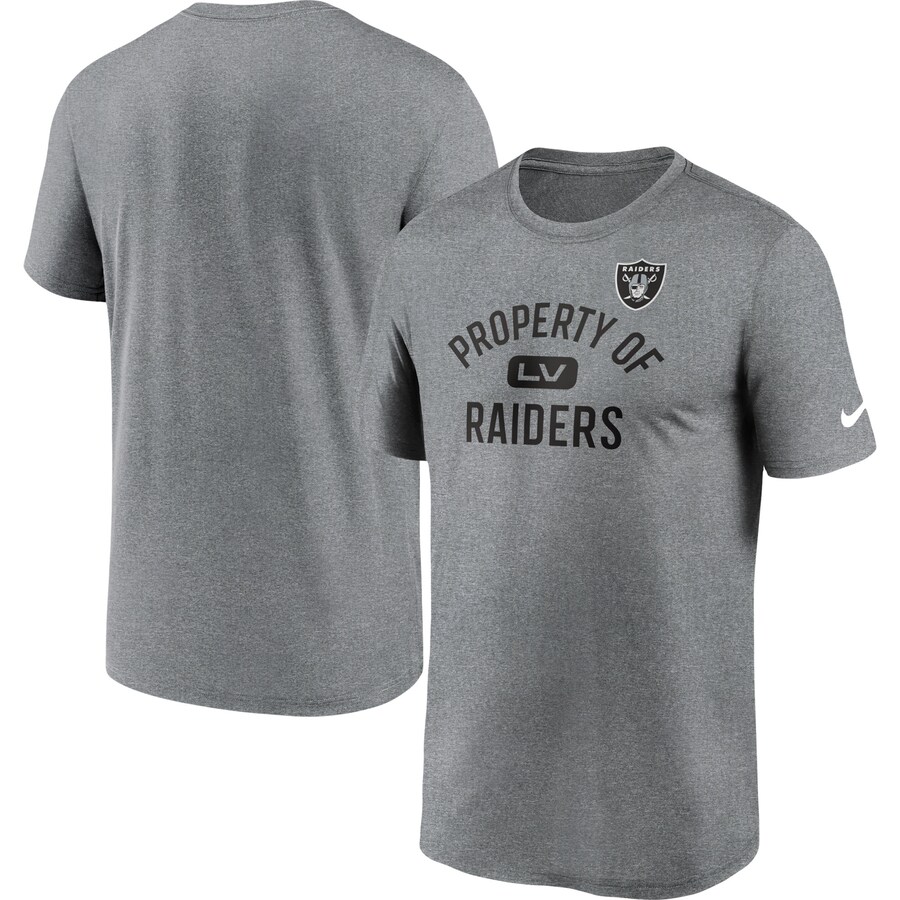 Men's Las Vegas Raiders Nike Heather Charcoal Legend Property Of Performance T-Shirt - Jersey
