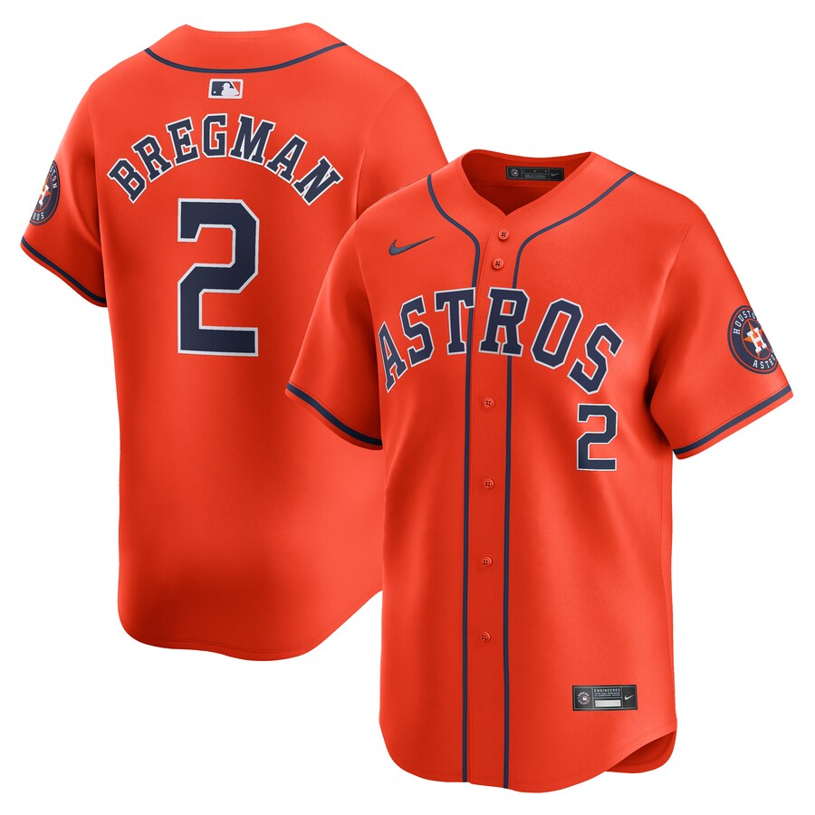 Men's Houston Astros Alex Bregman Nike Orange Alternate Limited Player Jersey - Jersey