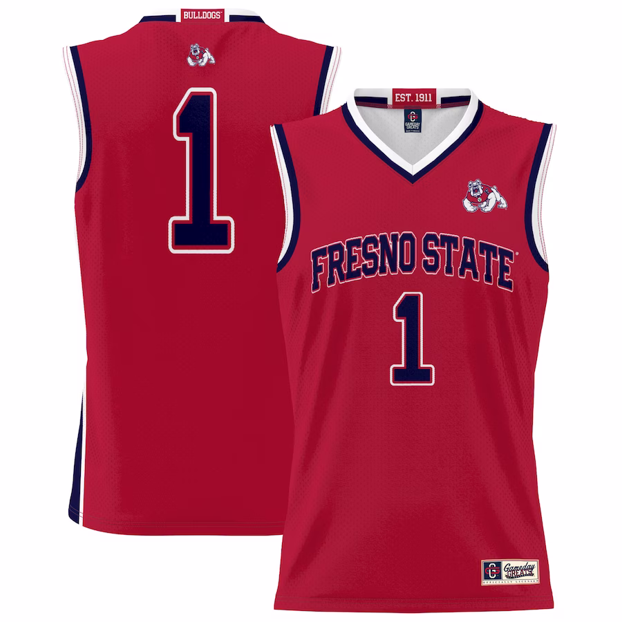 #1 Fresno State Bulldogs GameDay Greats Unisex Lightweight Basketball Jersey - Red - Jersey