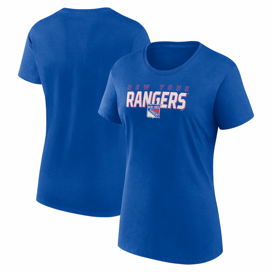 Women's New York Rangers Blue Launch Scoop Neck T-Shirt - Jersey