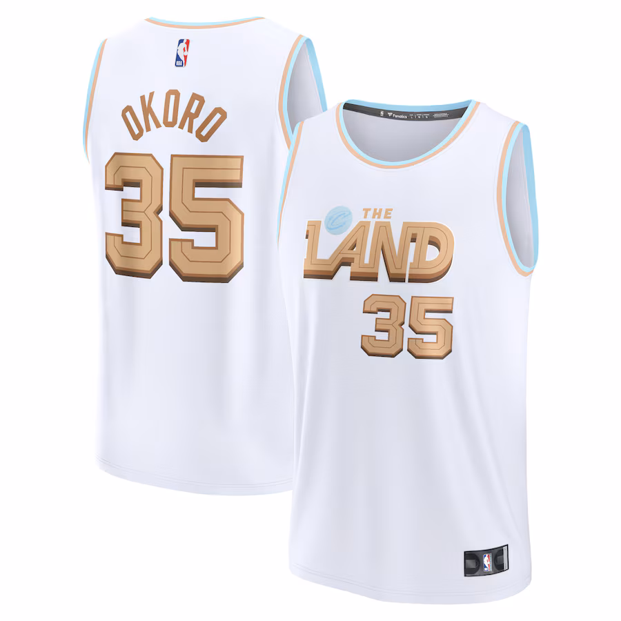 Men's Cleveland Cavaliers Isaac Okoro Fanatics White Fastbreak Jersey - City Edition - Jersey