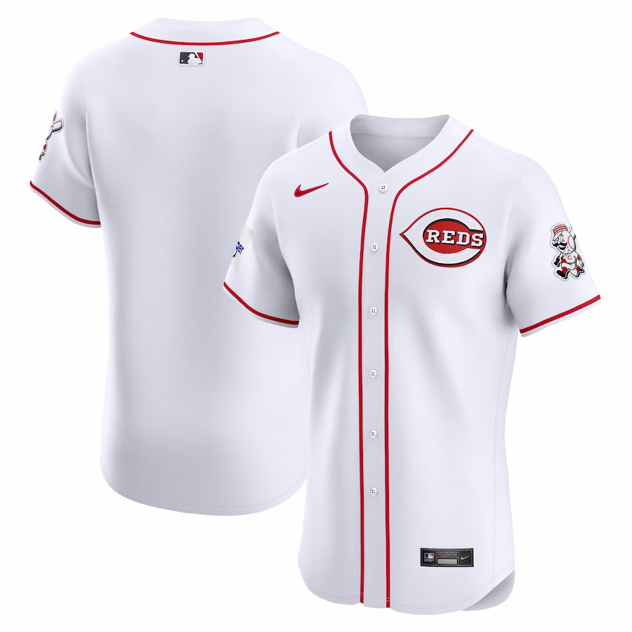 Men's Cincinnati Reds Nike White Home Elite Patch Jersey - Jersey