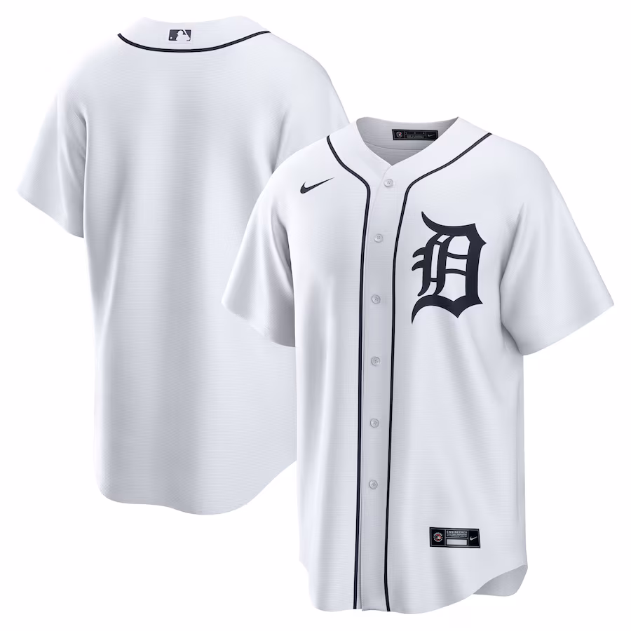 Men's Detroit Tigers Nike White Home Replica Team Jersey - Jersey