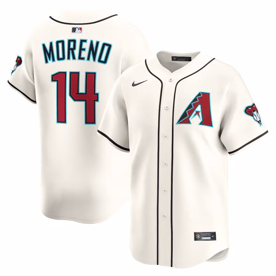 Men's Arizona Diamondbacks Gabriel Moreno Nike Cream Home Limited Player Jersey - Jersey