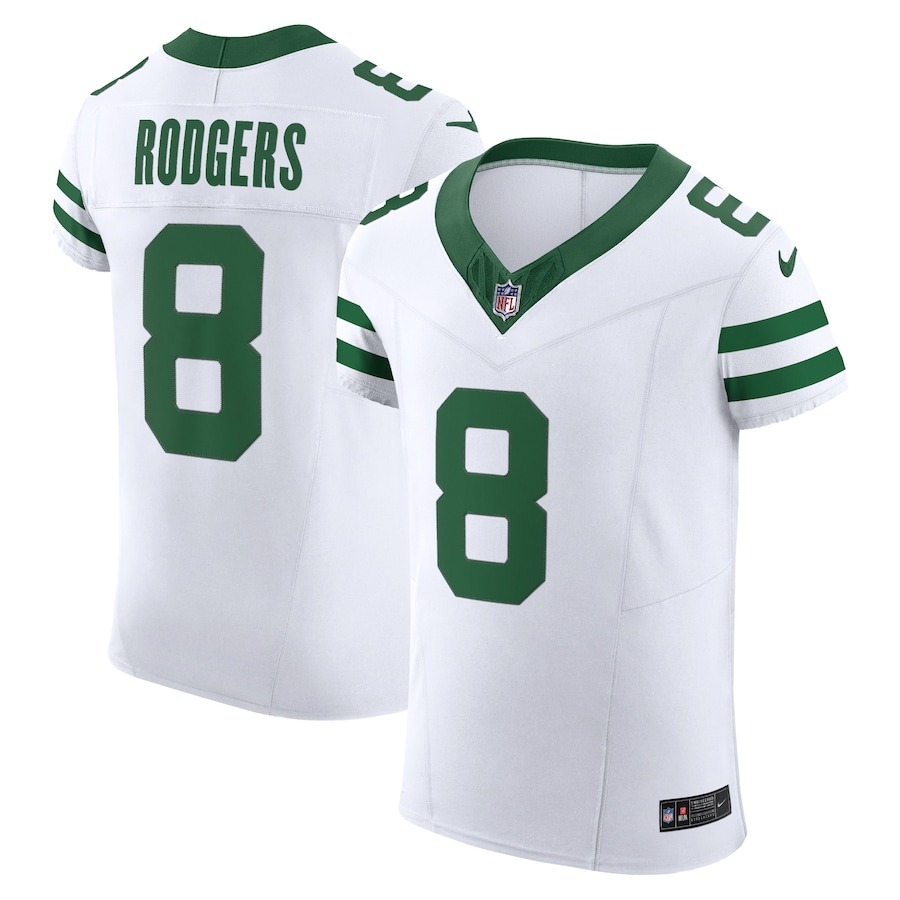 Men's New York Jets Aaron Rodgers Nike Legacy White  Vapor F.U.S.E. Elite Jersey - Jersey