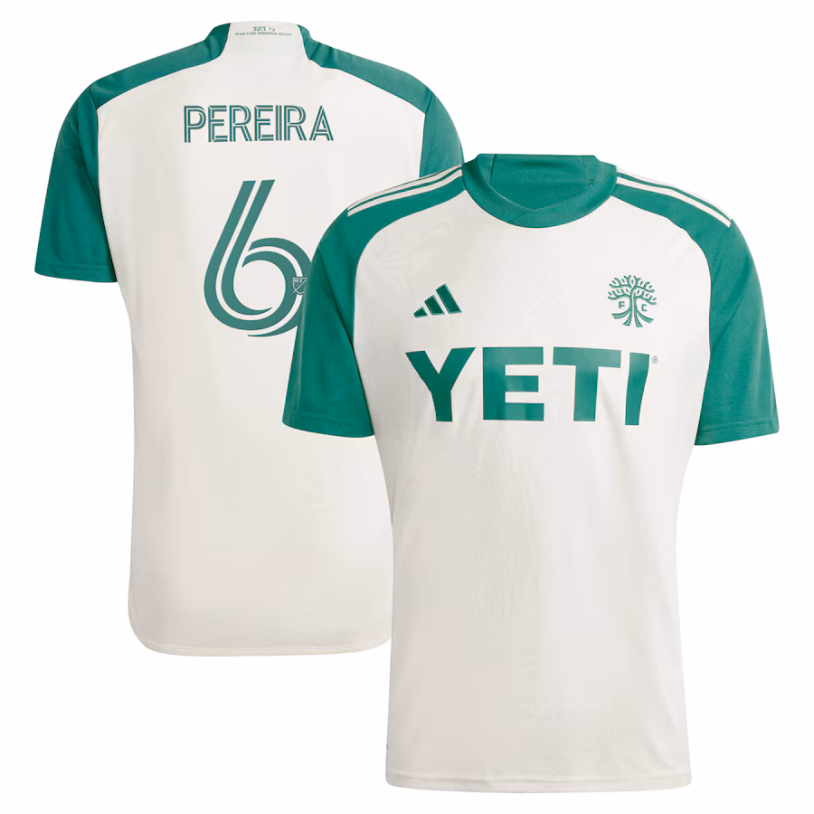 Men's Austin FC Daniel Pereira adidas Tan 2024 The Armadillo Kit Replica Player Jersey - Jersey