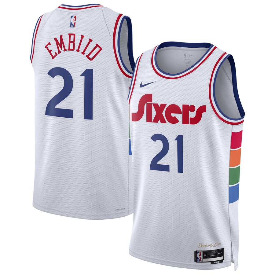 Unisex Philadelphia 76ers Joel Embiid Nike White 2024/25 Swingman Player Jersey - City Edition - Jersey