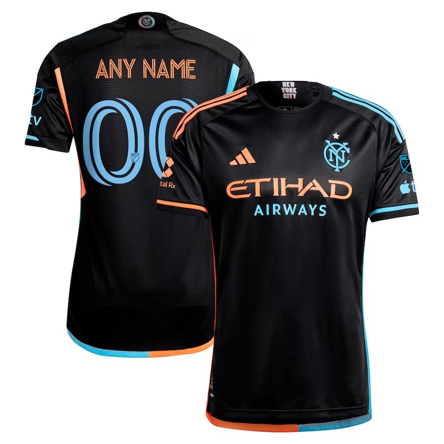 Men's New York City FC  adidas Black 2024 24/7 Kit Authentic Custom Jersey - Jersey