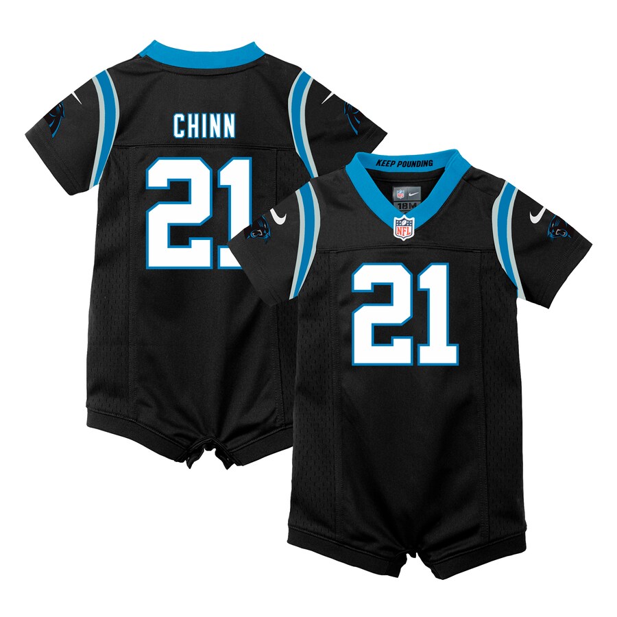 Newborn Carolina Panthers Jeremy Chinn Nike Black Romper Game Jersey - Jersey