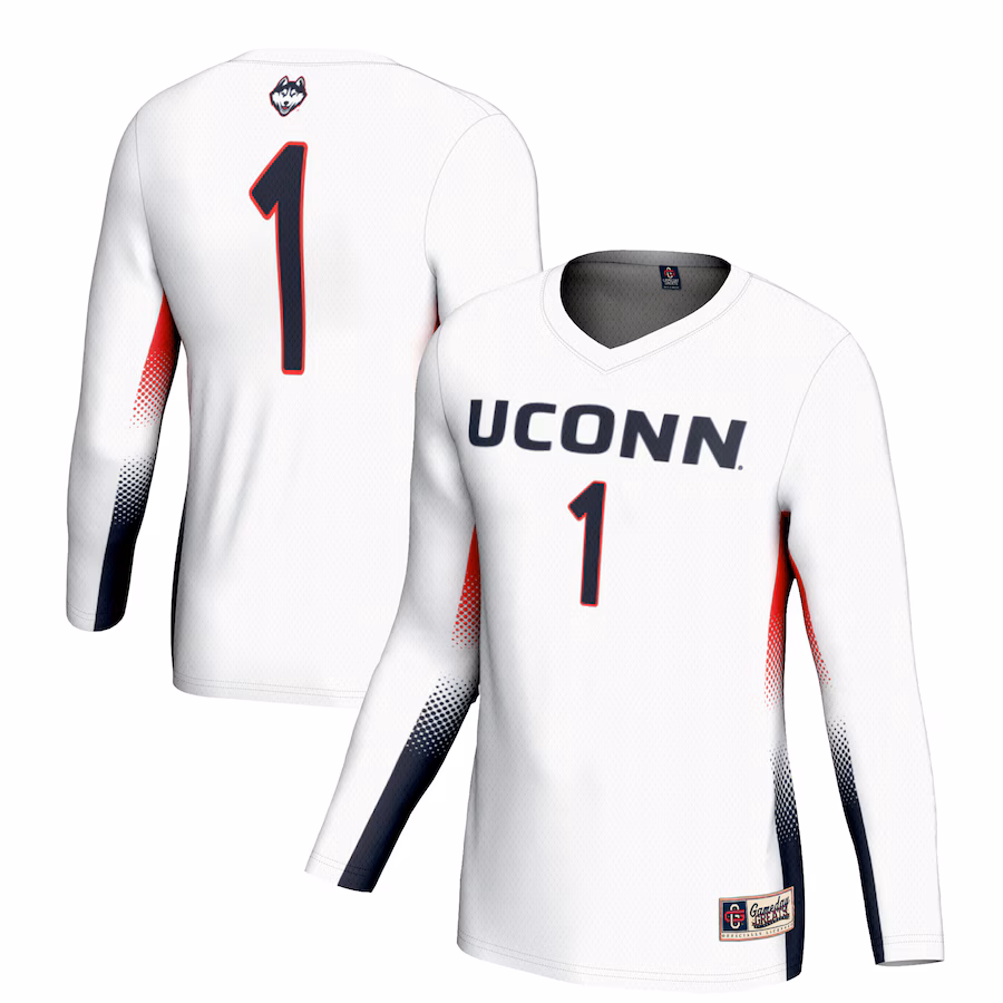 Unisex GameDay Greats #1 White UConn Huskies Lightweight Volleyball Jersey - Jersey