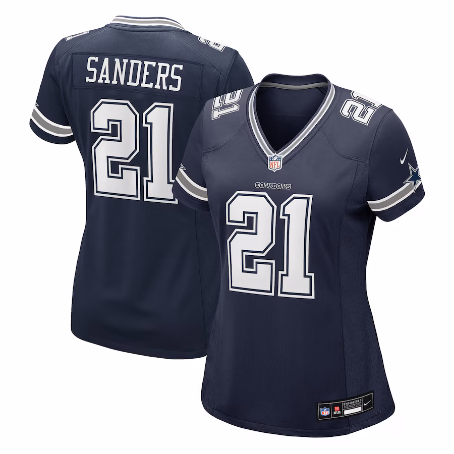 Women's Dallas Cowboys Deion Sanders Nike Navy Team Retired Player Game Jersey - Jersey