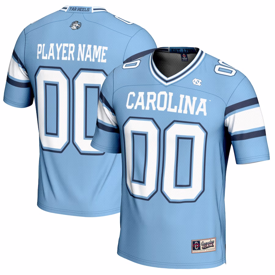 North Carolina Tar Heels GameDay Greats Youth NIL Pick-A-Player Football Jersey - Carolina Blue - Jersey