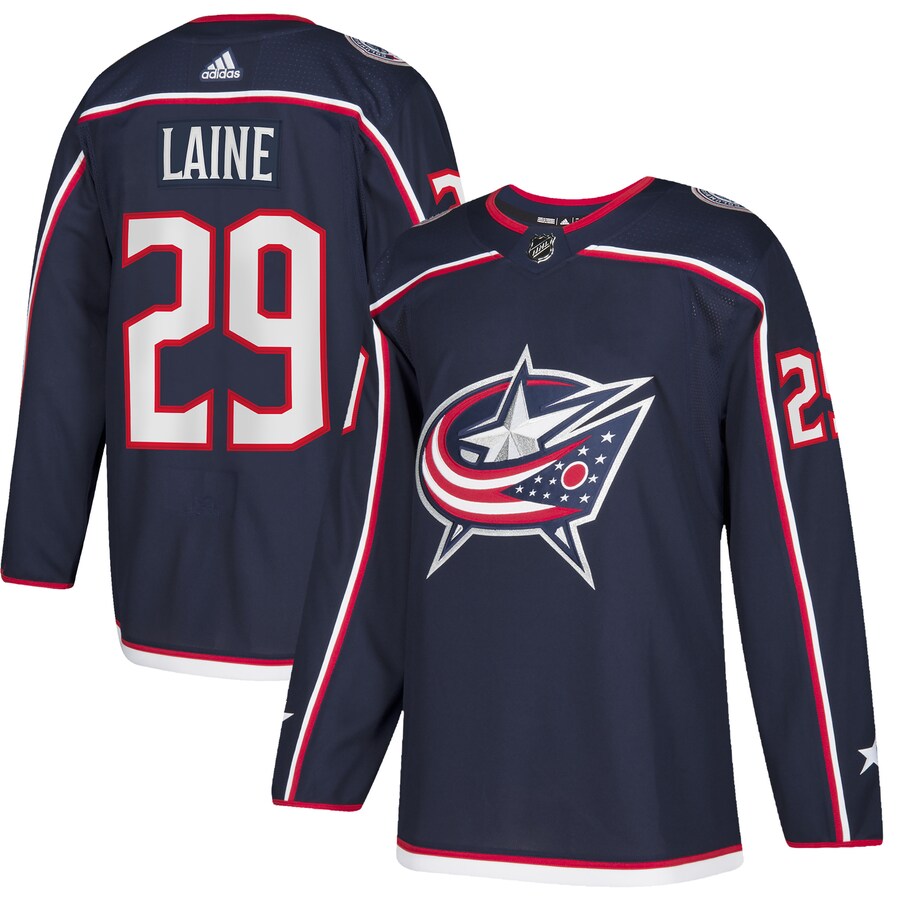 Men's Columbus Blue Jackets Patrik Laine adidas Navy Home Authentic Player Jersey - Jersey