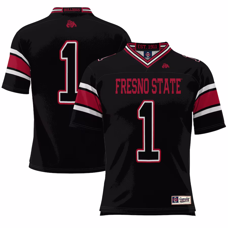 #1 Fresno State Bulldogs GameDay Greats Endzone Football Jersey - Black - Jersey