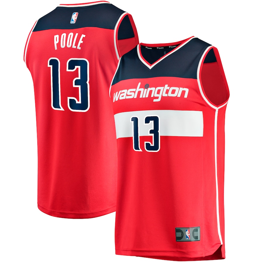 Men's Washington Wizards Jordan Poole Fanatics Red Fast Break Player Jersey - Icon Edition - Jersey