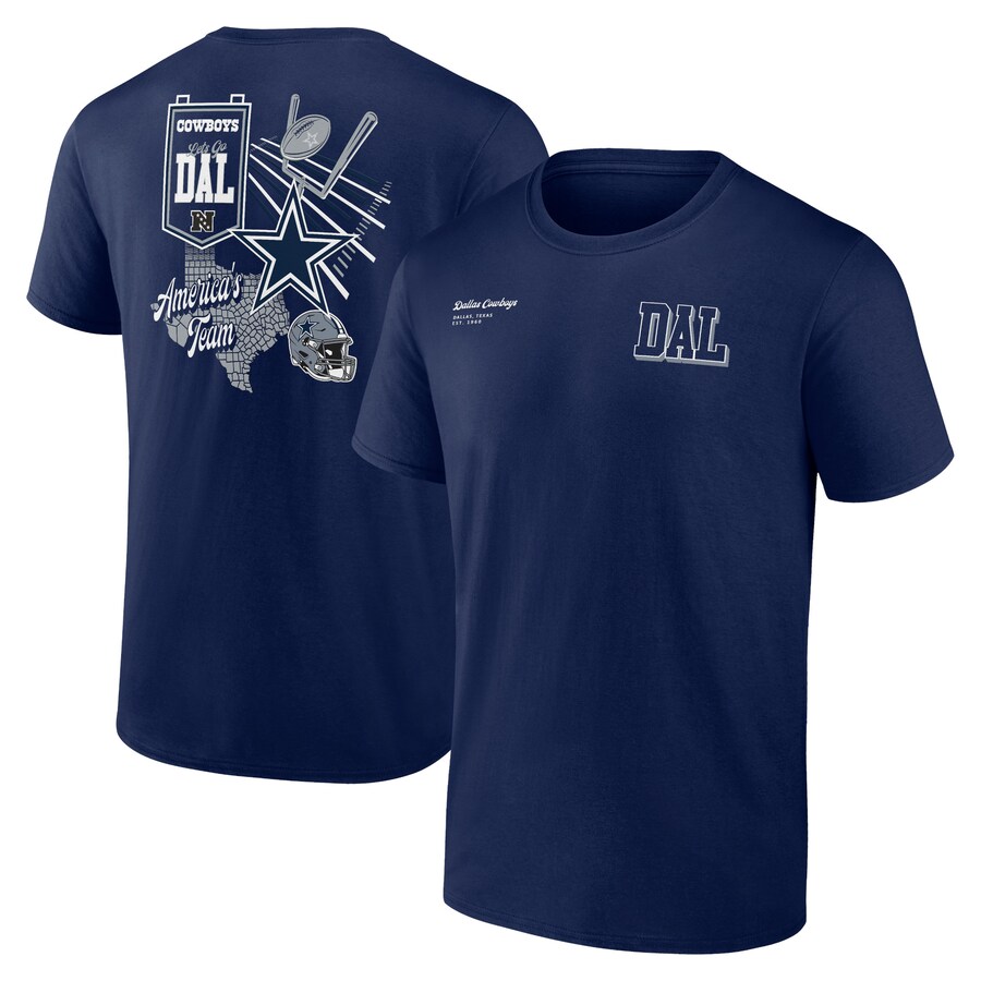 Men's Dallas Cowboys Navy Split Zone T-Shirt - Jersey