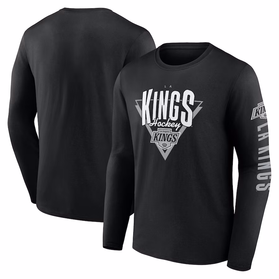 Men's Los Angeles Kings Fanatics Black Headline Long Sleeve T-Shirt - Jersey