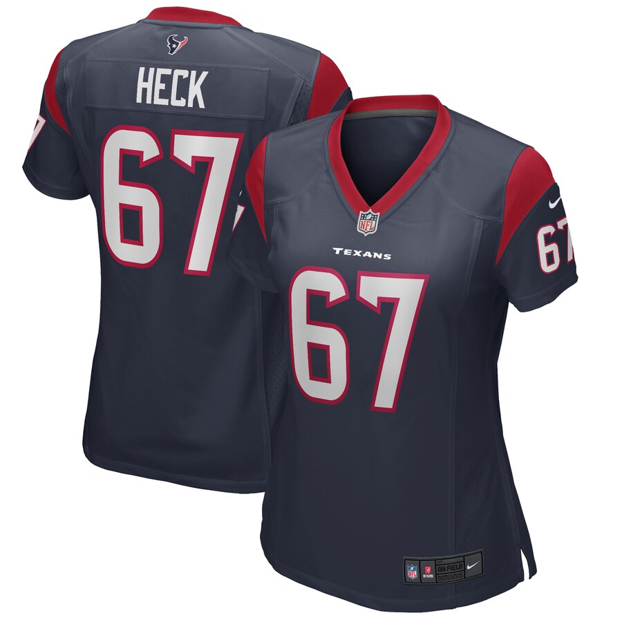 Women's Houston Texans Charlie Heck Nike Navy Game Jersey - Jersey