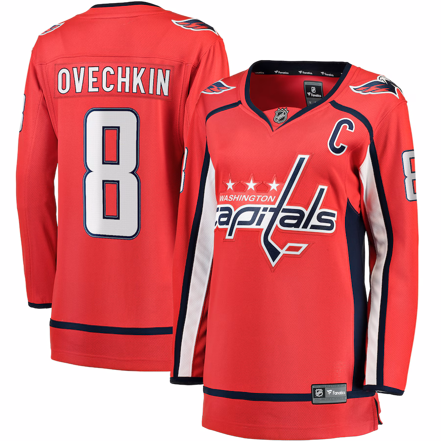 Women's Washington Capitals Alexander Ovechkin Fanatics Red Captain Patch Home Breakaway Player Jersey - Jersey