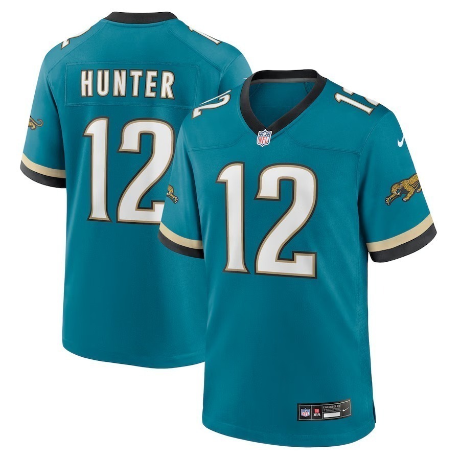 Men's Jacksonville Jaguars Travis Hunter Nike Teal 2025 NFL Draft First Round Pick 2nd Alternate Game Jersey - Jersey